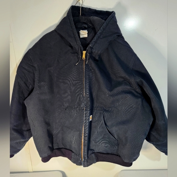 Black Carhartt Hooded Jacket, Size 4XB - Picture 1 of 8